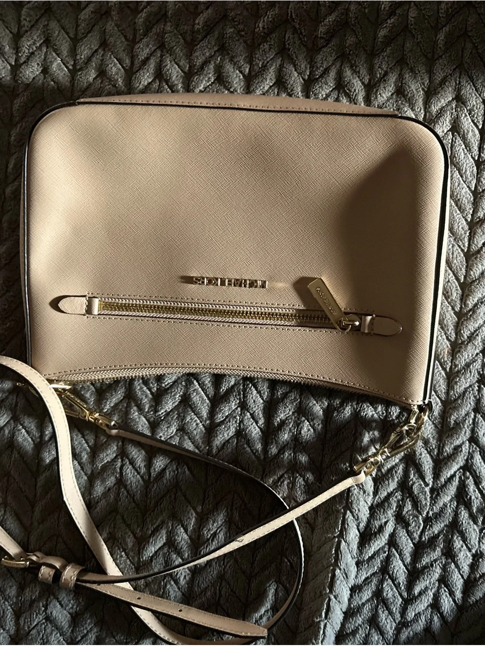 Michael Kors Light Cream Crossbody with Gold Hardware